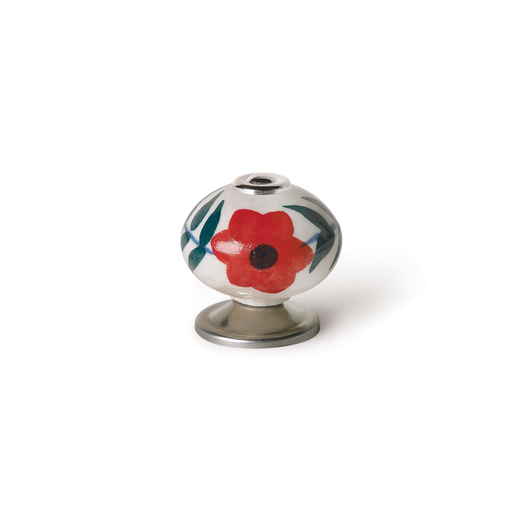 Set De Cuillères Vintage Argent Et Porcelaine – Motif Fleur