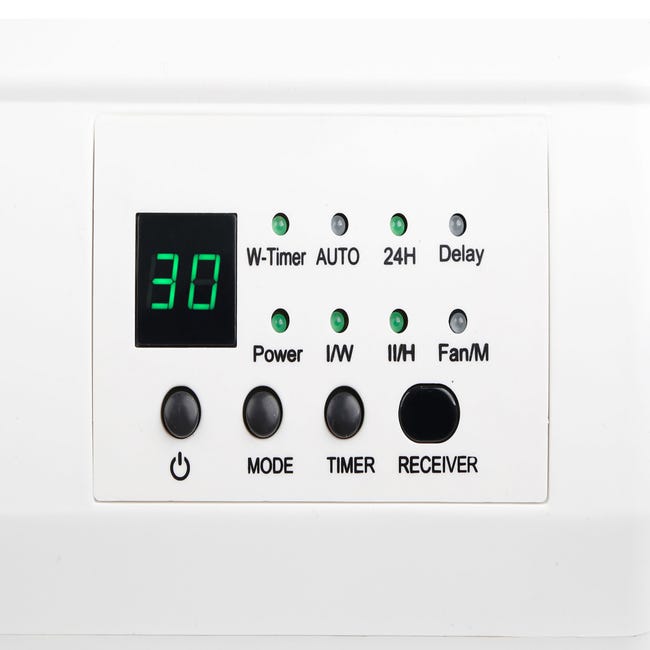 Calefactor Cerámico mural 2000 W 3 modos de funcionamiento con mando a  distancia y temporizador