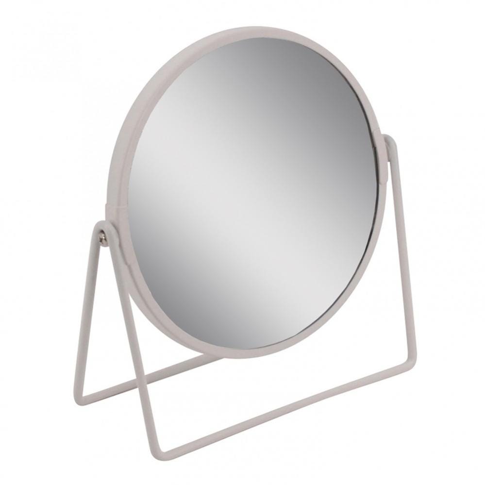 2x Espejo de mesa redondo con aumento, Al. 16 x An. 16 x Pr. 8,5 cm, Basic  white