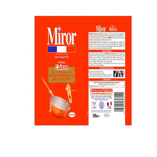 Nettoyant Miror formule cuivre, 250 ml
