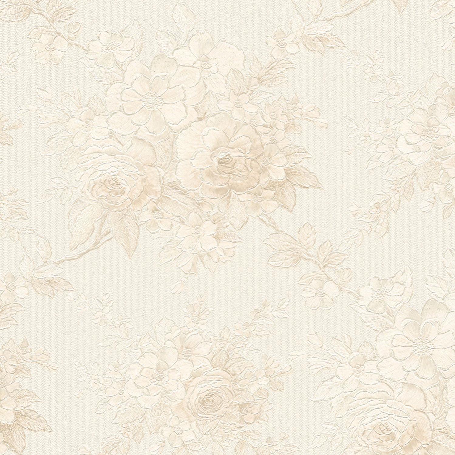 Carta Da Parati Victorian Style Grigio Tortora - 400x267 Cm TNT Ignifuga