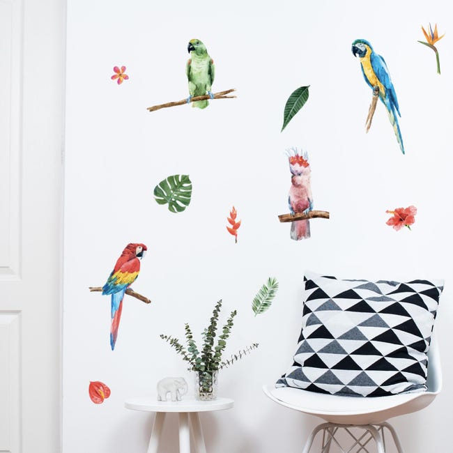 Adesivi Murali Foglie Tropicali - 2 Fogli 30x90cm, Stile Boho, Rimovibili, Per Pareti Lisce - Foto 5