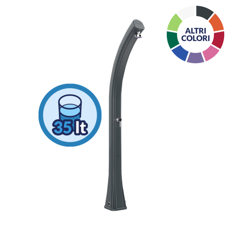 Ducha Solar Para Jardín Happy Xl H400 En Pvc De 35 Litros - Antracita