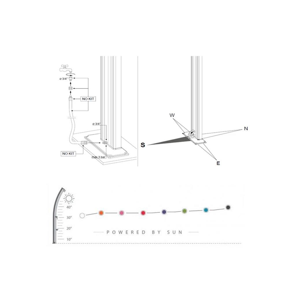 Doccia solare da giardino Happy XL Arkema 35 Lt > Verde