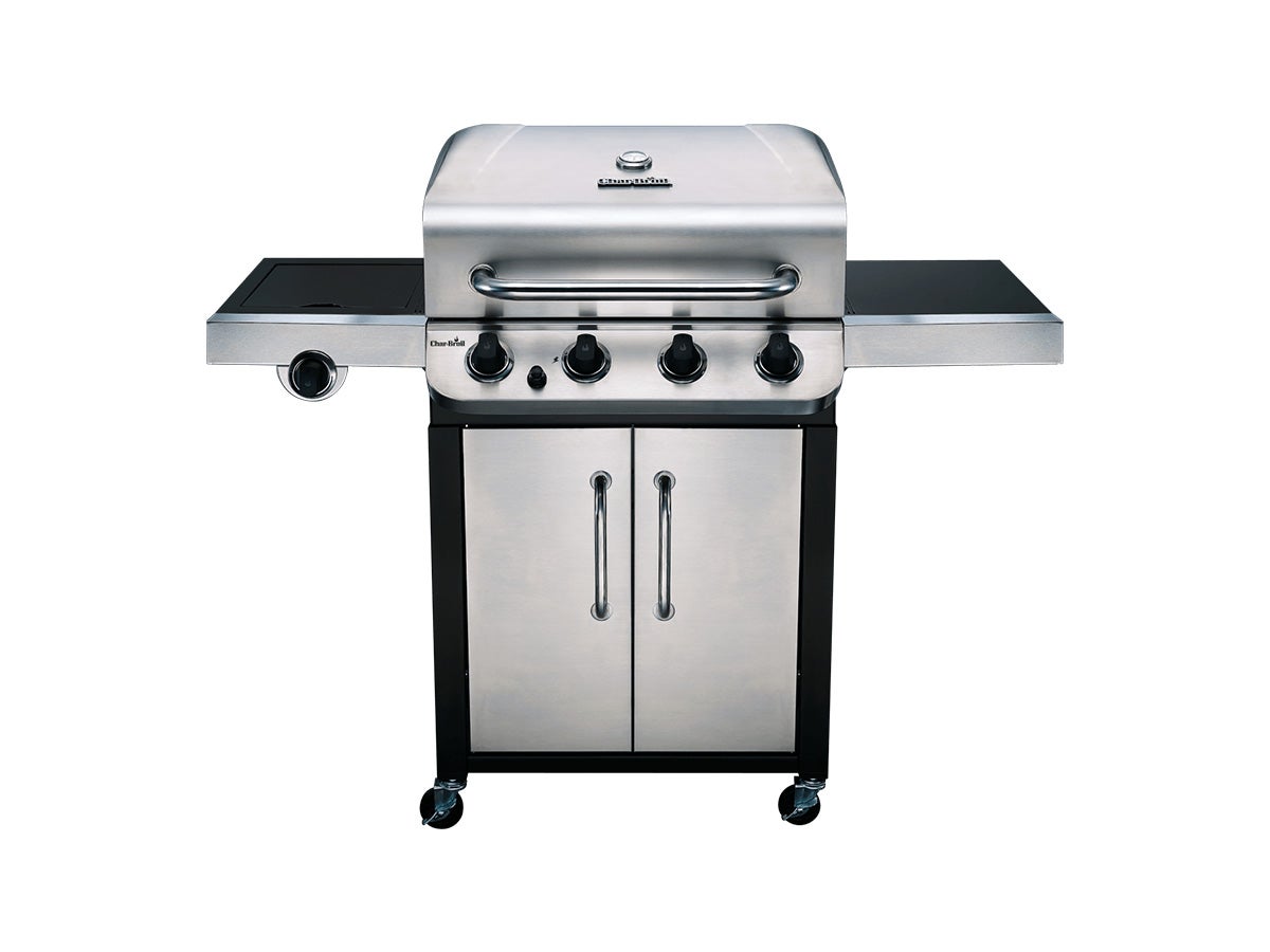 Offerta! Barbecue in acciaio CARONTE 4 a gas 4 fuochi + 1 fornello acciaio  inox cm 128,5 x 55,5 x 112 h