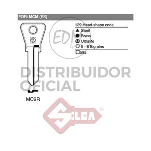 Cerradura MCM 1550 Embutir para Puerta Metálica 26/26mm. - Vidal Locks