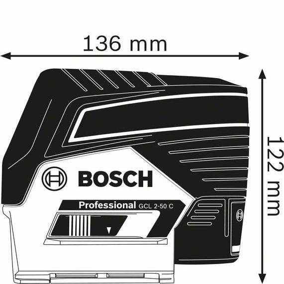 Pack GCL 2-50 G Bosch - Niveau Laser point et ligne + Support rotatif RM 10