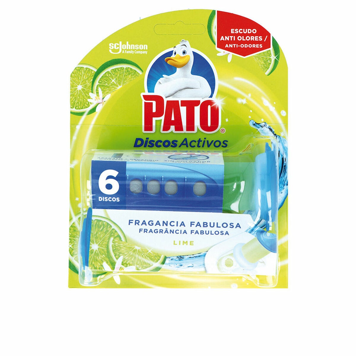 Ambientador de inodoro Pato Discos Activos Lima 6 Unidades