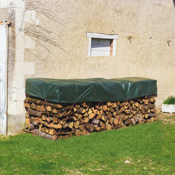 Bâche pour tas de bois œillet verte 90g/m² 3x4m - NATURE - Mr