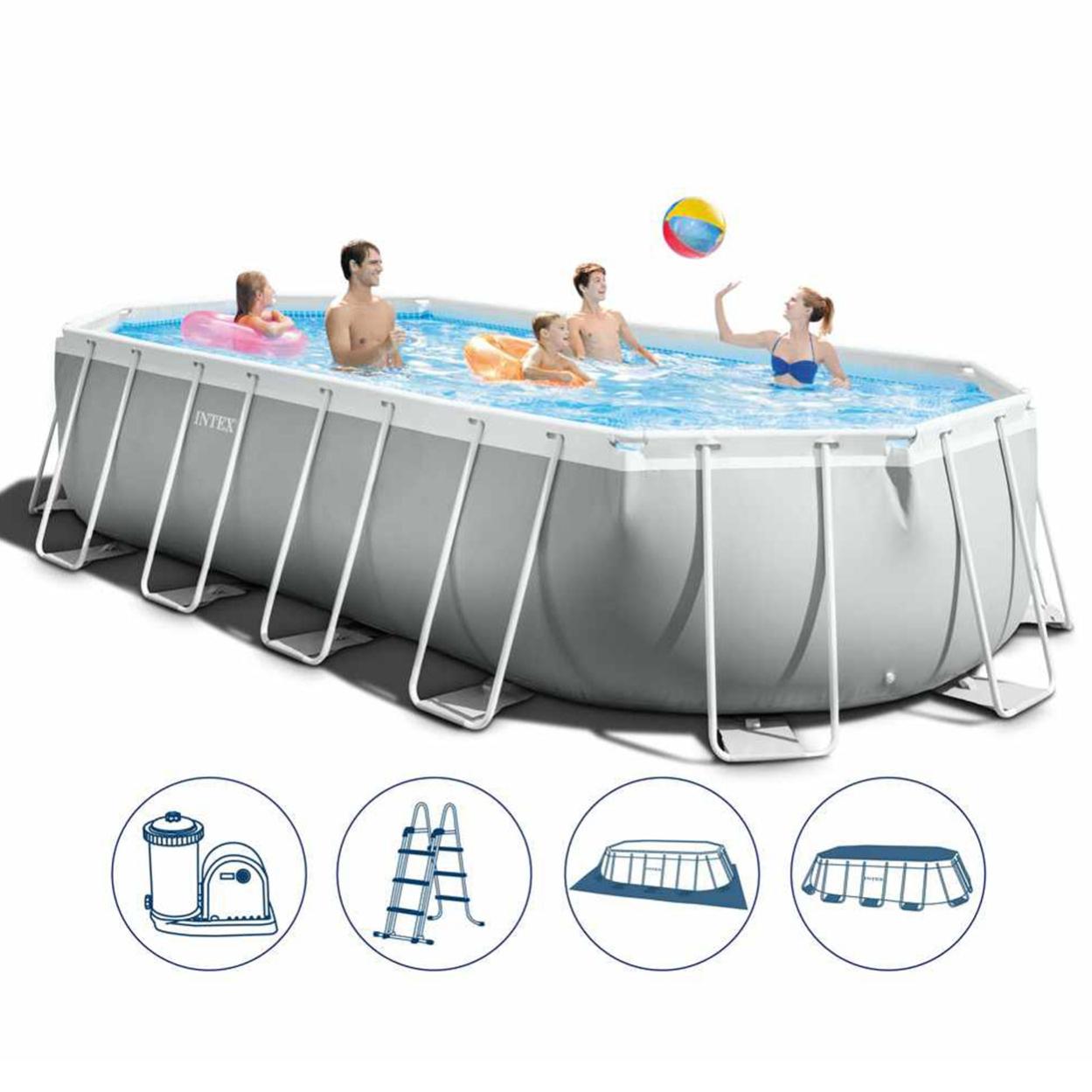 Piscina Rotonda Intex Frame Con Telaio In Metallo, Diametro 305 Cm, Altezza 76 Cm, Con Pompa Filtro - 4