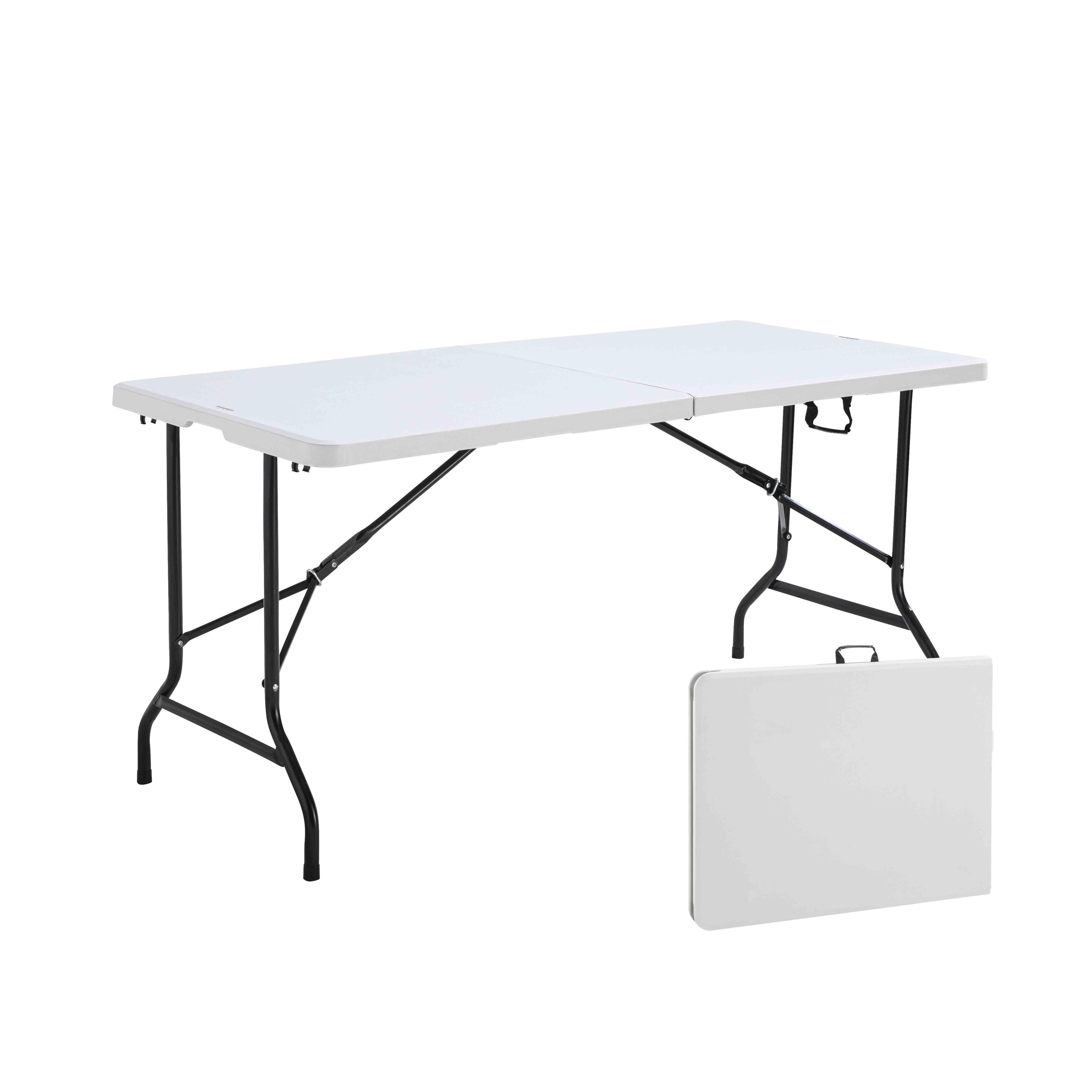 Table Pliante Blanche 152 x 70 x 74 cm, Blanc