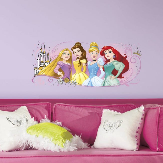 Stickers Princesse Raiponce Belle Cendrillon Ariel Disney 42x97