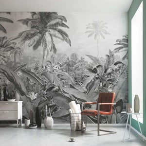 Carta da parati Jungla Tropicale Chic Bianca e Verde 250x200 cm TROPICALI