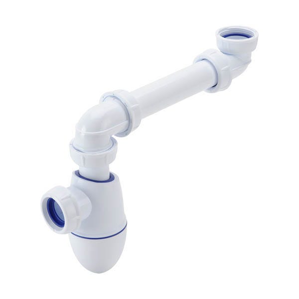 Siphon de lavabo Ø 32 mm - Plastique blanc