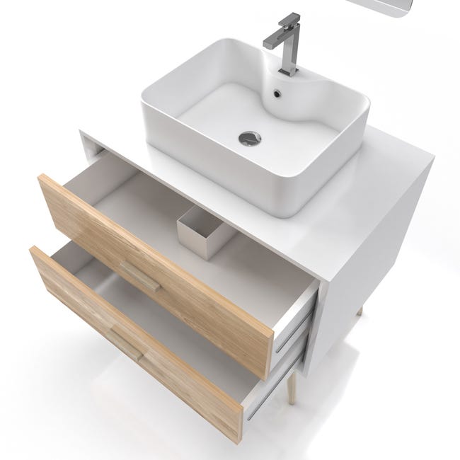 Mueble de baño con lavabo 80 cm blanco Soki Gresancu BL8003000
