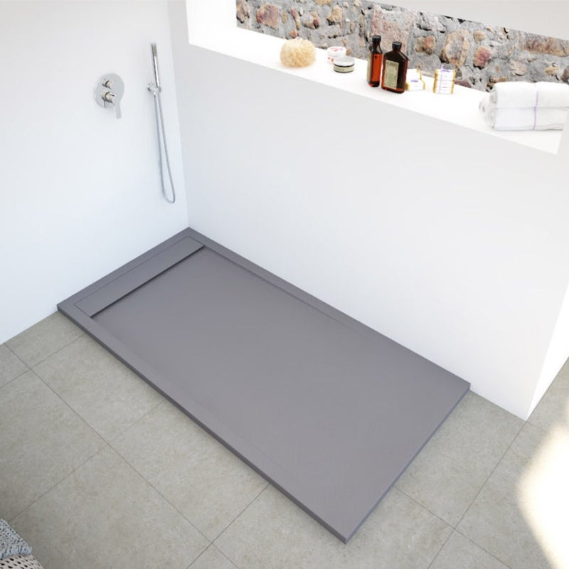 bac à douche blanc acrilique BuyLando salle de bain. Receveur de douche plat 140 x 90 cm/épaisseur 50 mm 