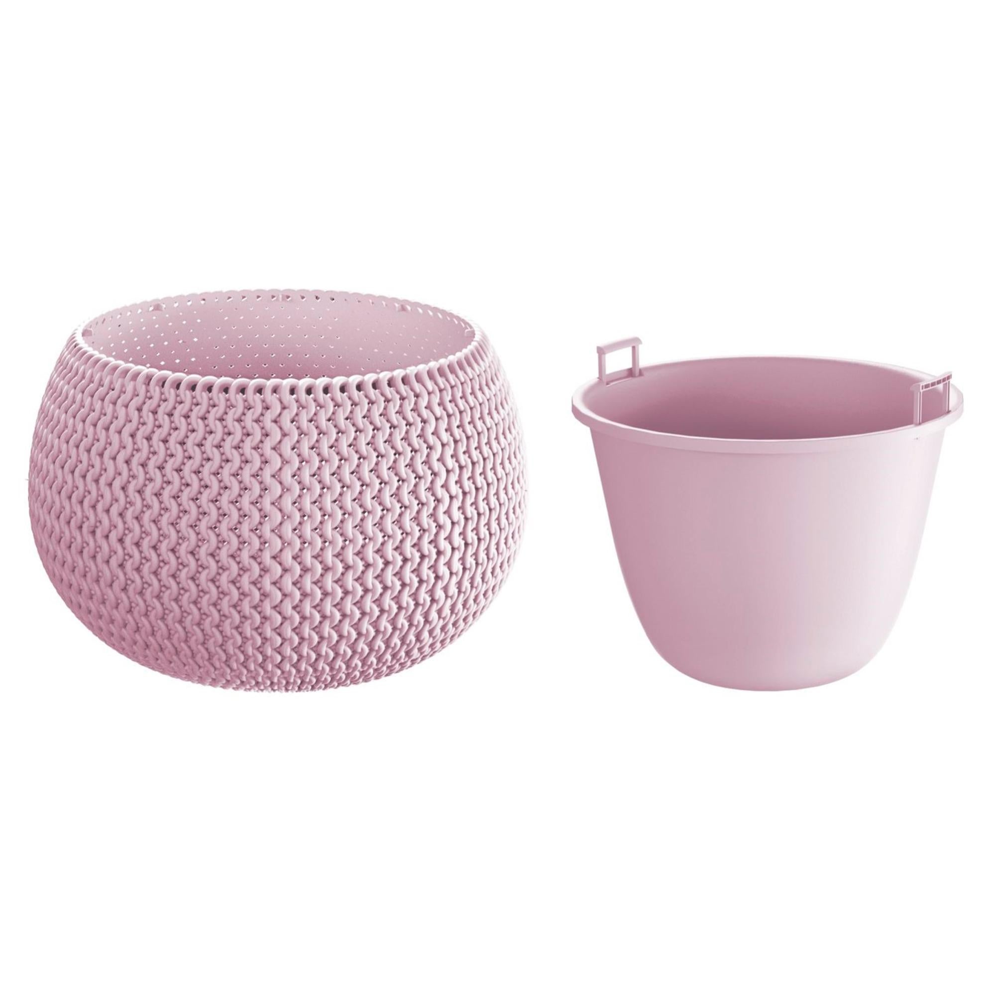 Prosperplast Nitly Vaso Rotondo Con Vasca Splofy Bowl, Plastica, Colore Antracite, 23.9 X 23.9 X 16.1 Cm