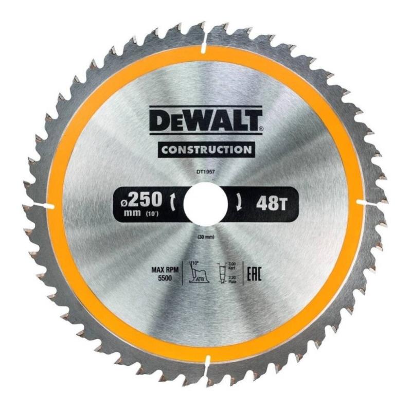 Dewalt dt1957-qz - hoja para sierra circular estacionaria 250x30mm 24d atb +10°
