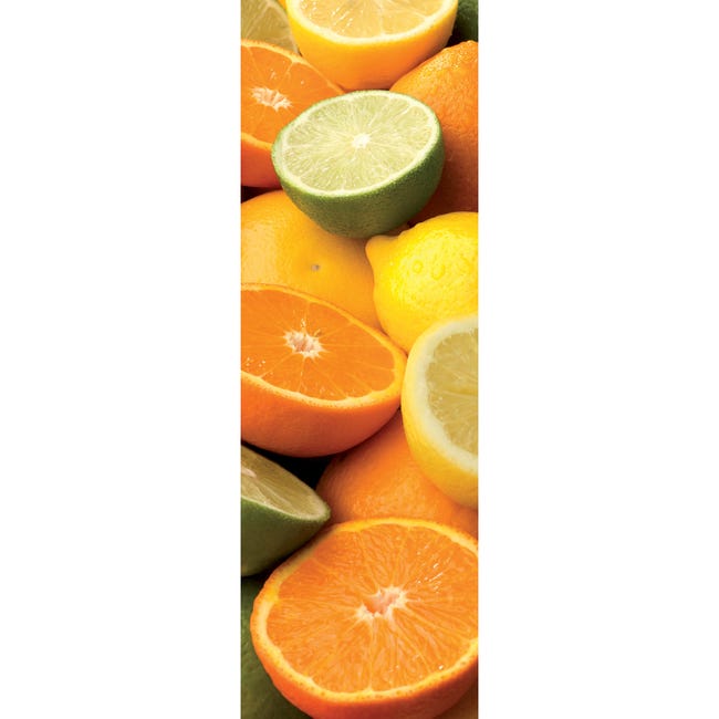 Adhesivo del frigorifero decorativo, foto di una miscela di agrumi, arance,  limoni e limoni, 180 cm x 60 cm