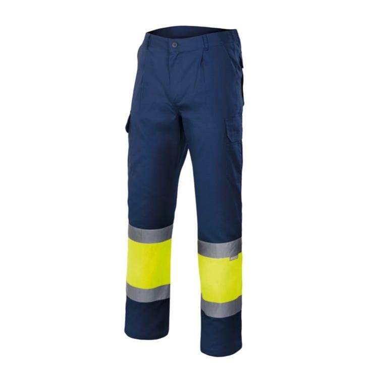 Velilla Pantalon Bicolor Forrado AV S Azul Marino Amarillo Fluor Leroy Merlin