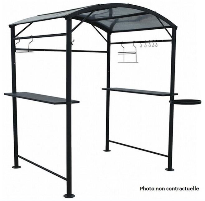 Carport barbecue Habrita Foresta CAR1713AC 250x135x224cm acier gris