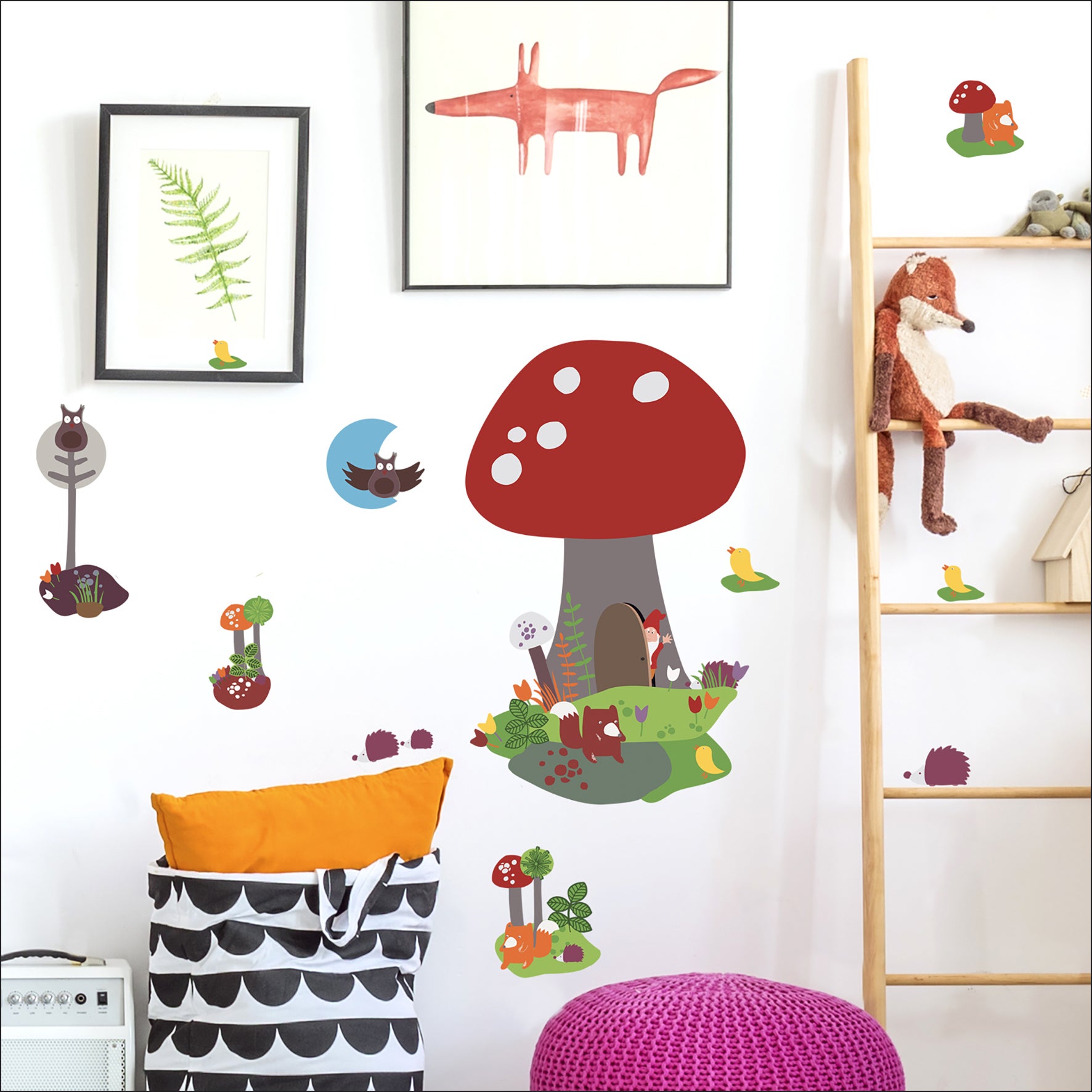 Sticker décoratif enfant champignon