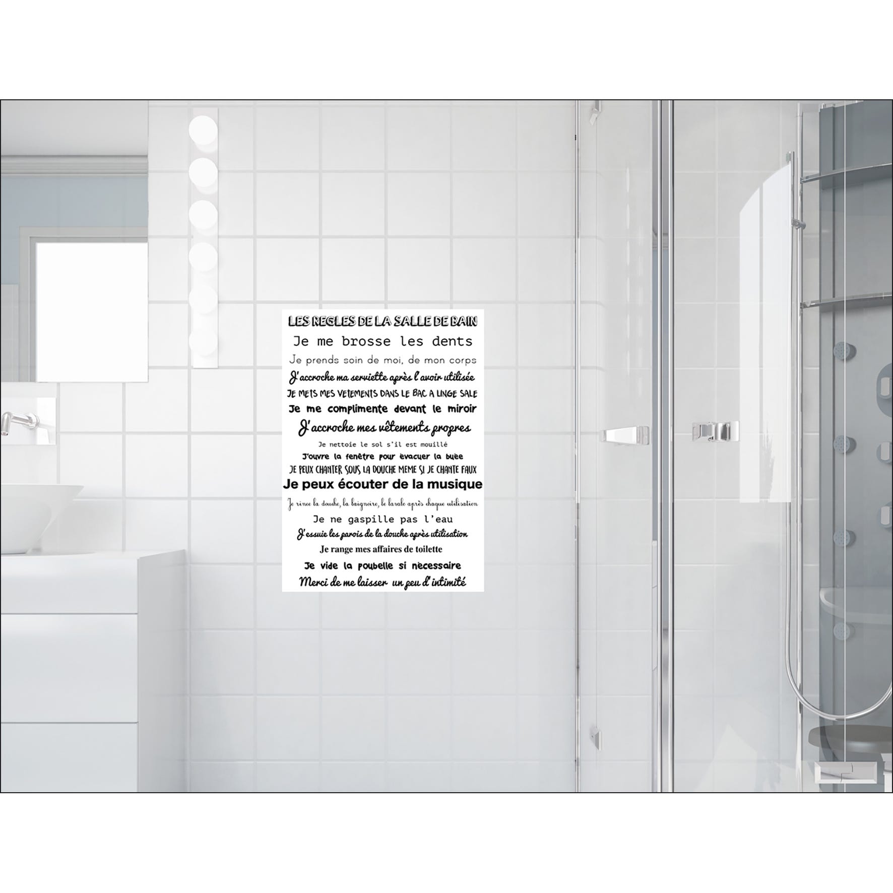 Decoración de pared de las Reglas Del baño en español, vinilo