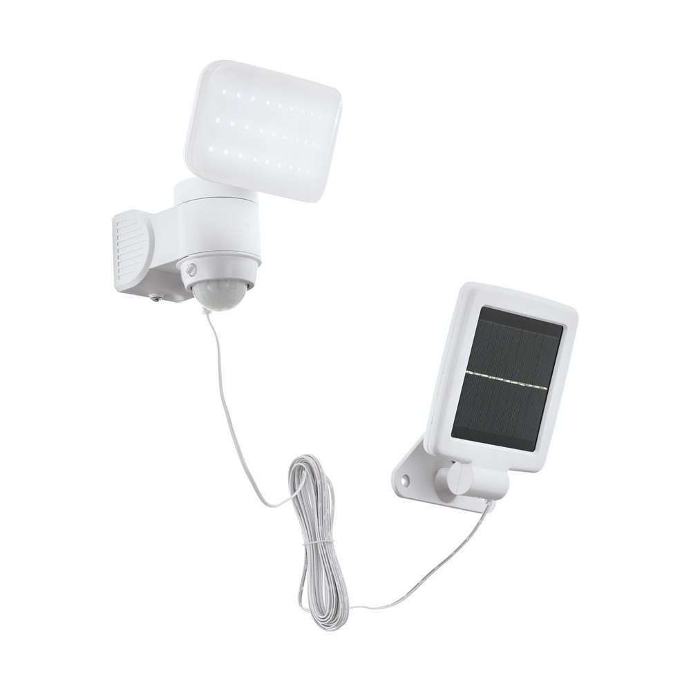 Aplique de pared exterior solar led eglo casabas blanco luz blanca 5w