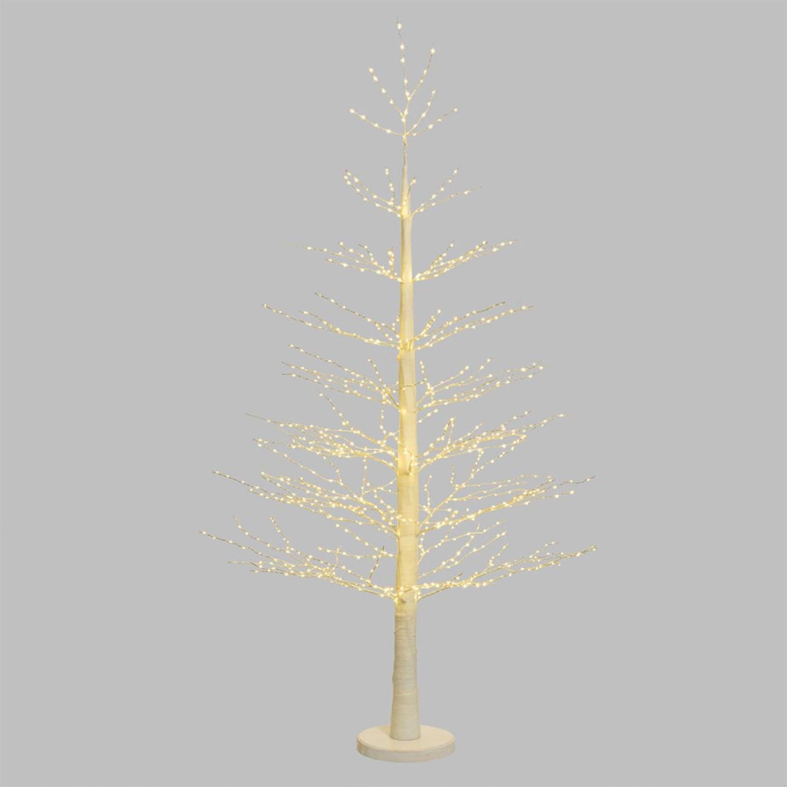 Albero luminoso decorazione natalizia a led luce calda con microled / 190 cm  / Bianco