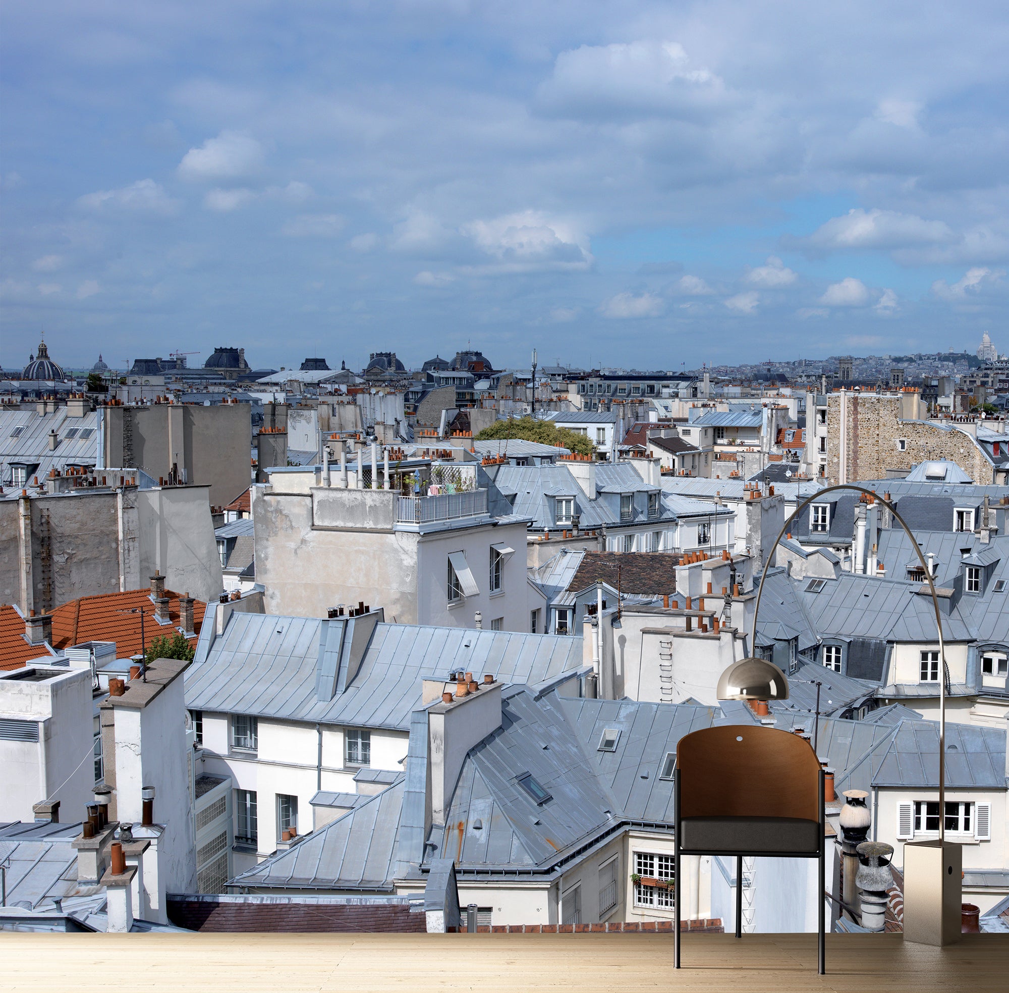 Fotomurale, foto vista sui tetti e sui monumenti di Parigi, 250 cm x 270 cm