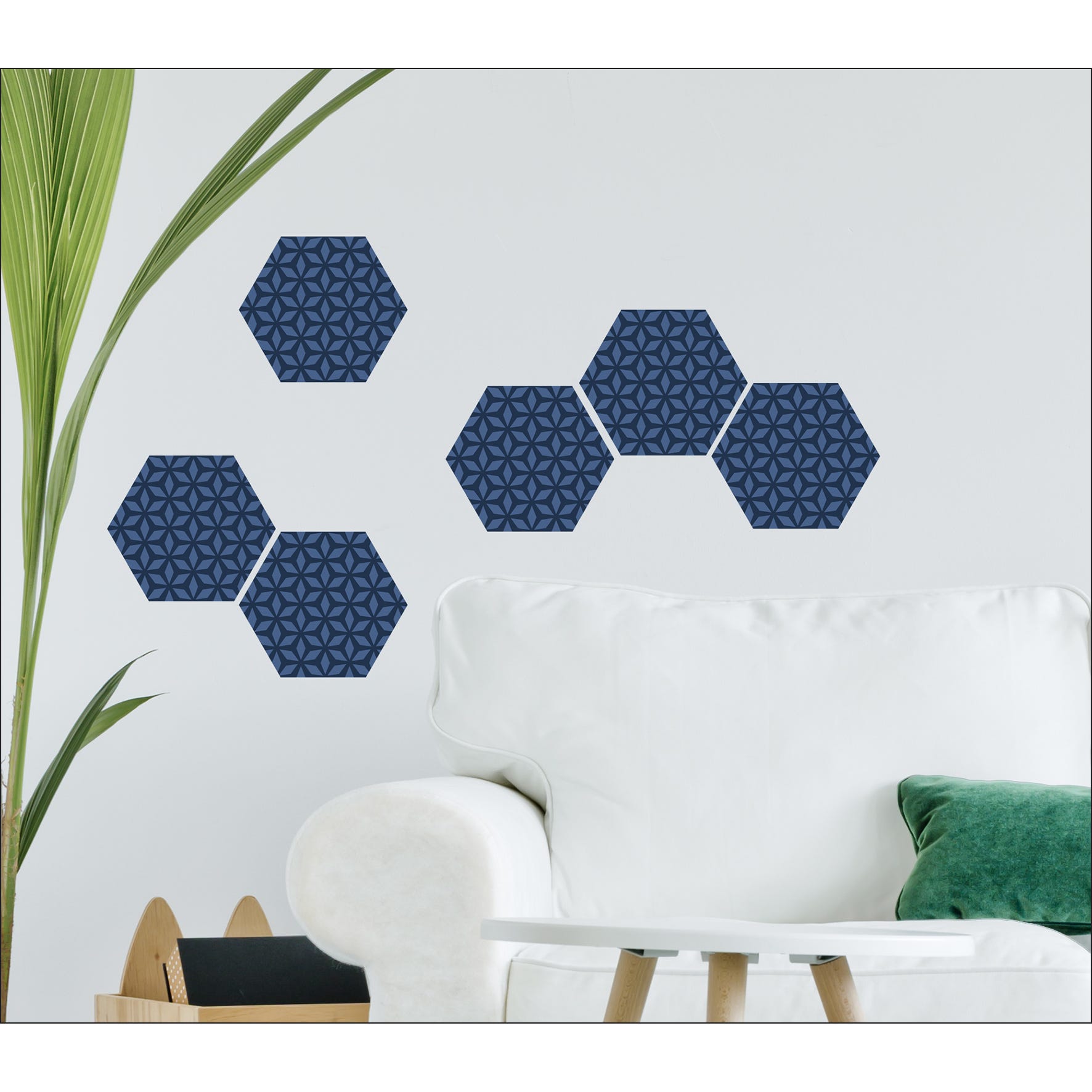 Sticker carrelage adhésif décoratif autocollant, hexagonale tons