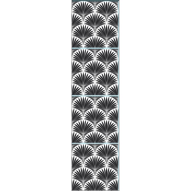 Carrelage adhésif Feuilles d'ornement noir - Set de 10 en 8x8 cm l'un