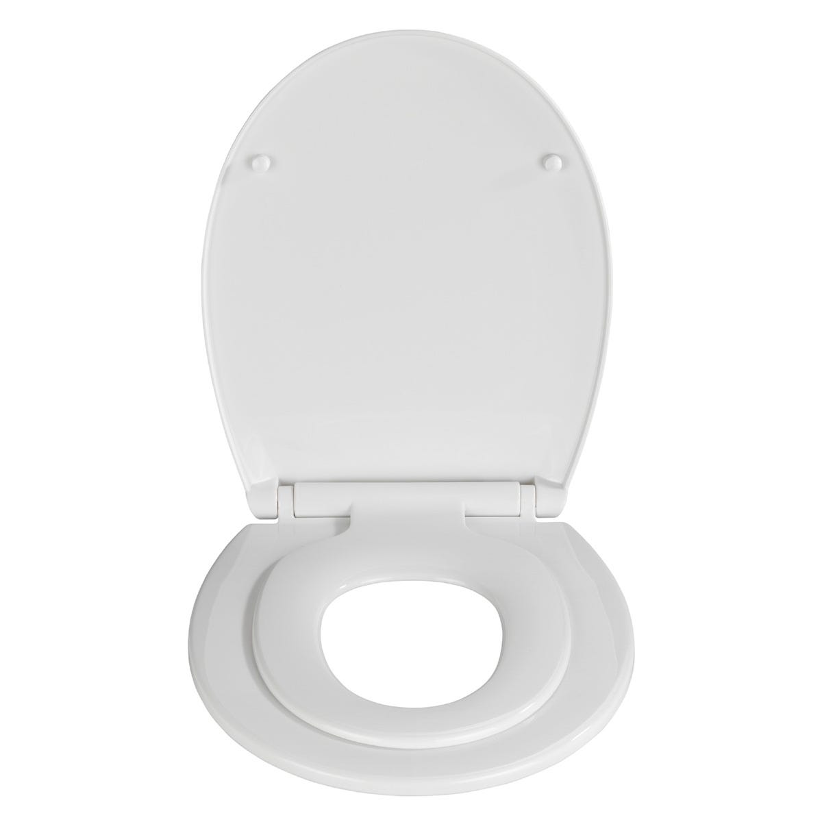 Siège de toilette MDF avec double système d'abaissement abattant