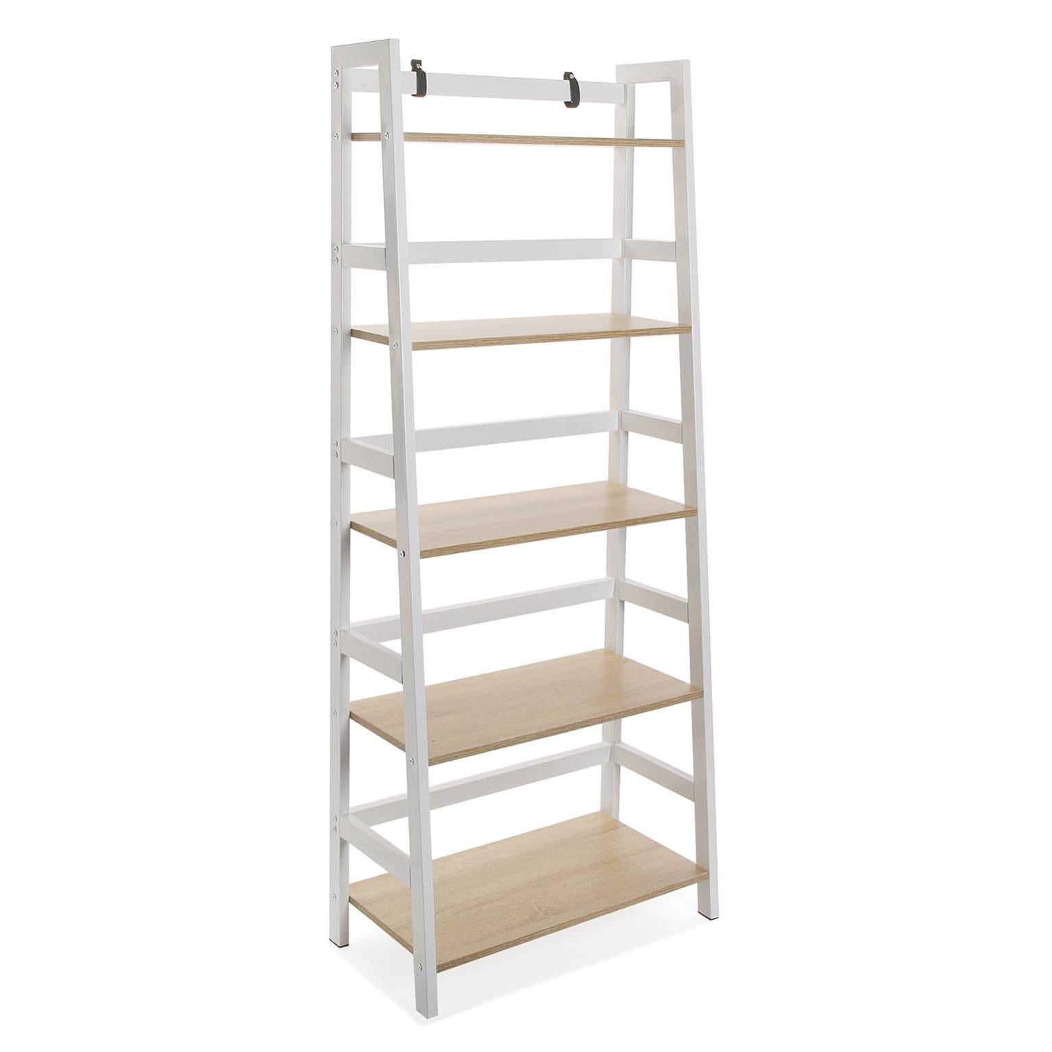 Libreria A Forma Di A GarveeHome – Scaffale A 4 Ripiani In Legno E Metallo, Stile Industriale, Per Soggiorno E Ufficio, Nero - 4