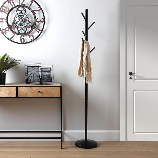 Versa Adelisa Perchero de Pie de Estilo Minimalista Negro 170x28 5x28 5cm Leroy Merlin
