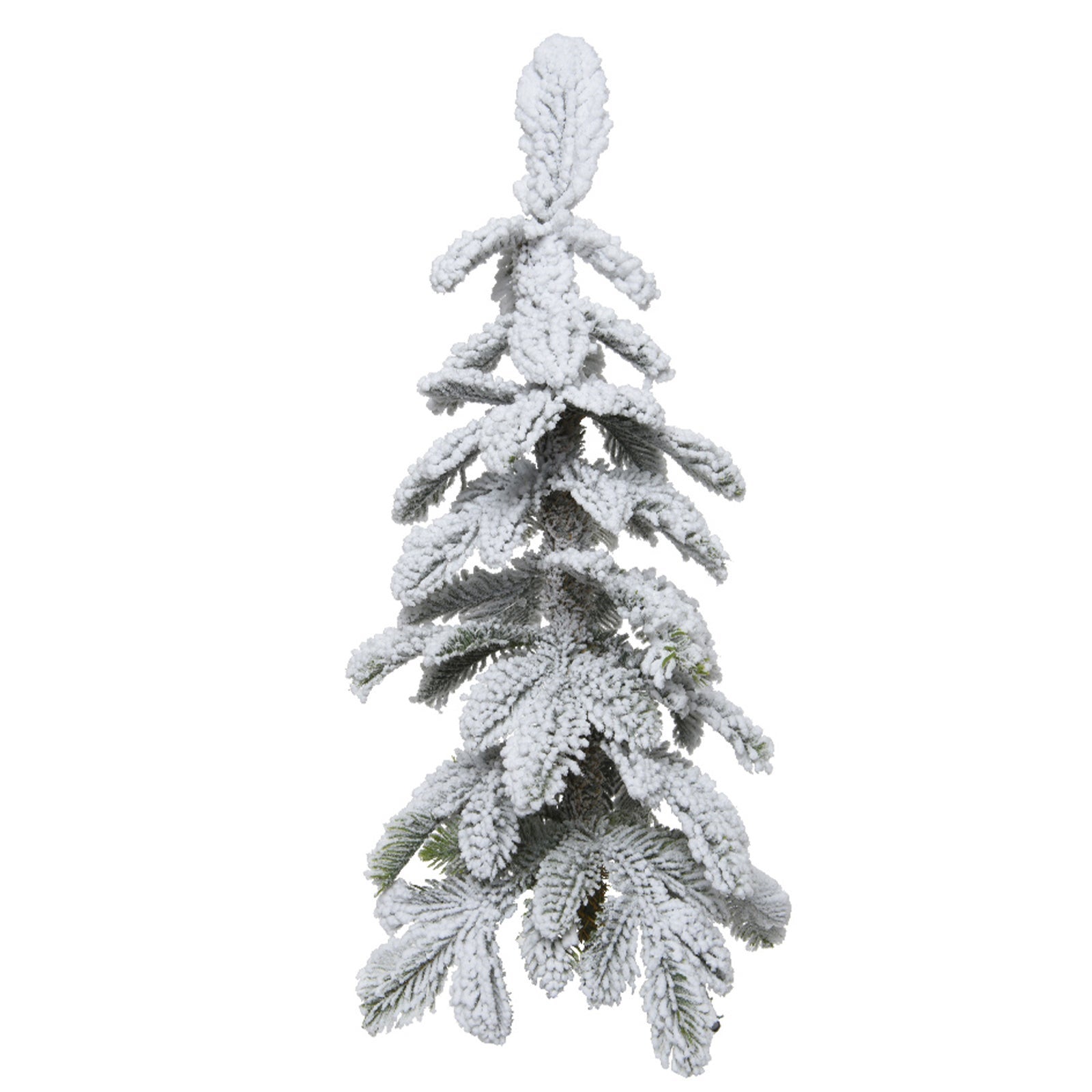 Albero di natale innevato in sacco di iuta 90 cm verde RINGROSE