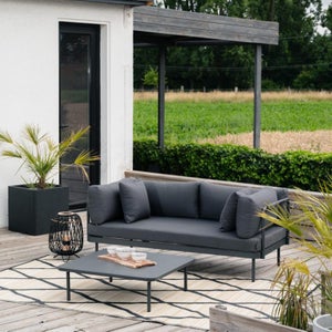 Salon de jardin modulable en aluminium et teck de la collection Cesano -  Mood Design