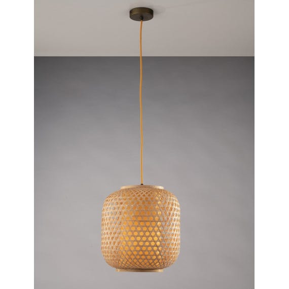 Lampe de table Zen Fan Europe en bambou avec diffuseur thermoplastique