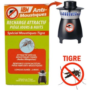 Pack de 2x Piège Insectes Anti Moustiques Tigres Usage Extérieur 250m2 UV  Efficace