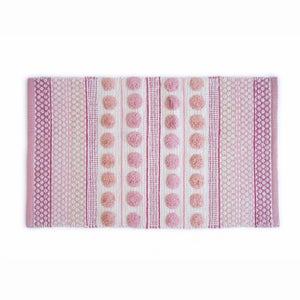 Tappeto lavabile Lanes in cotone naturale, colore rosa vintage