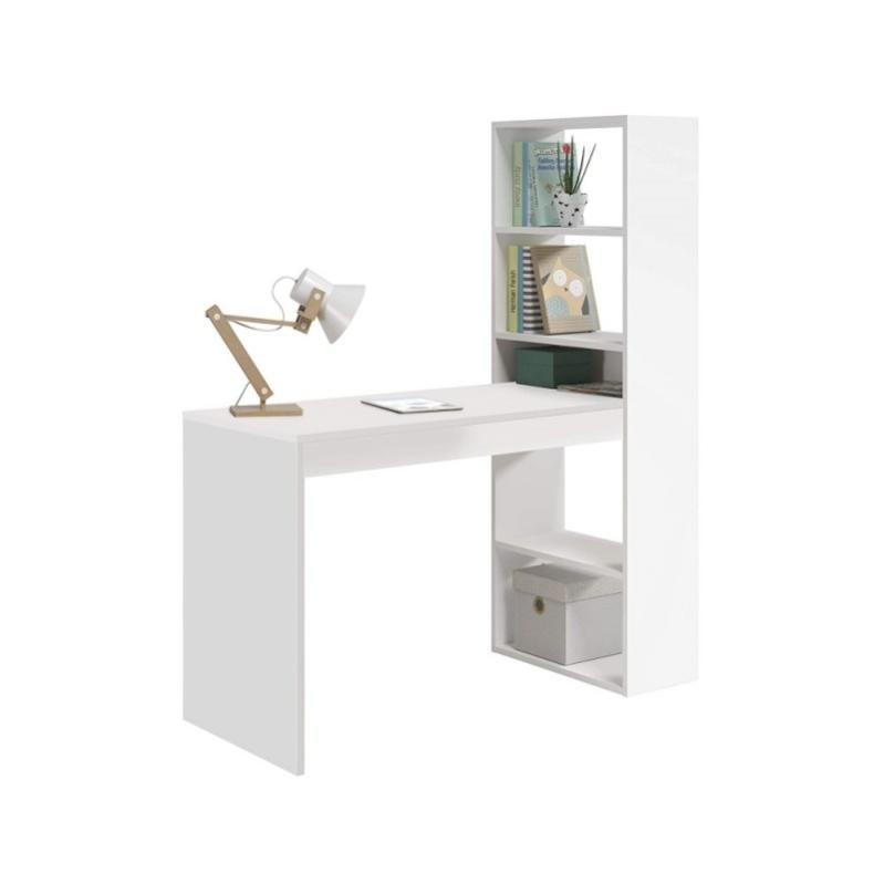 SCRIVANIA CON SCAFFALE LIBRERIA LATERALE REVERSIBILE COLOR BIANCO ARTIK IN  LEGNO COMPENSATO 144X120X53 CM - DUPLO | Leroy Merlin