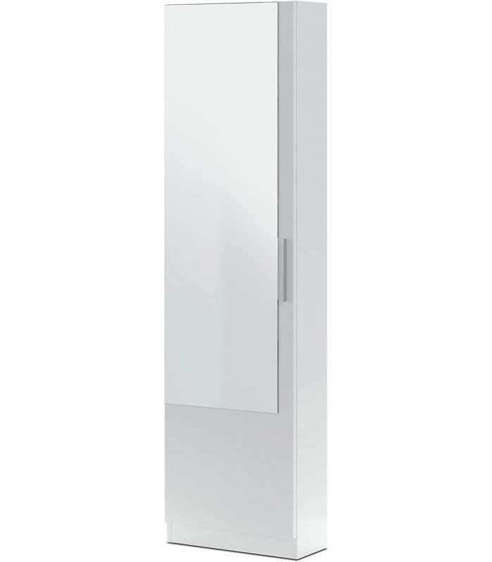 Set Appendiabiti E Scarpiera Con Specchio – 140x35x139 Cm, 4 Ante, 1 Cassetto, 2 Ganci, Colore Naturale E Nero, Portata 50 Kg