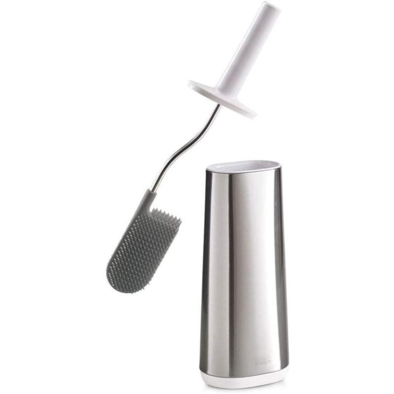 AMARE Scopino WC Cilindrico In Acciaio Inox | Set Con Vaso E Spazzola Di Ricambio - 2