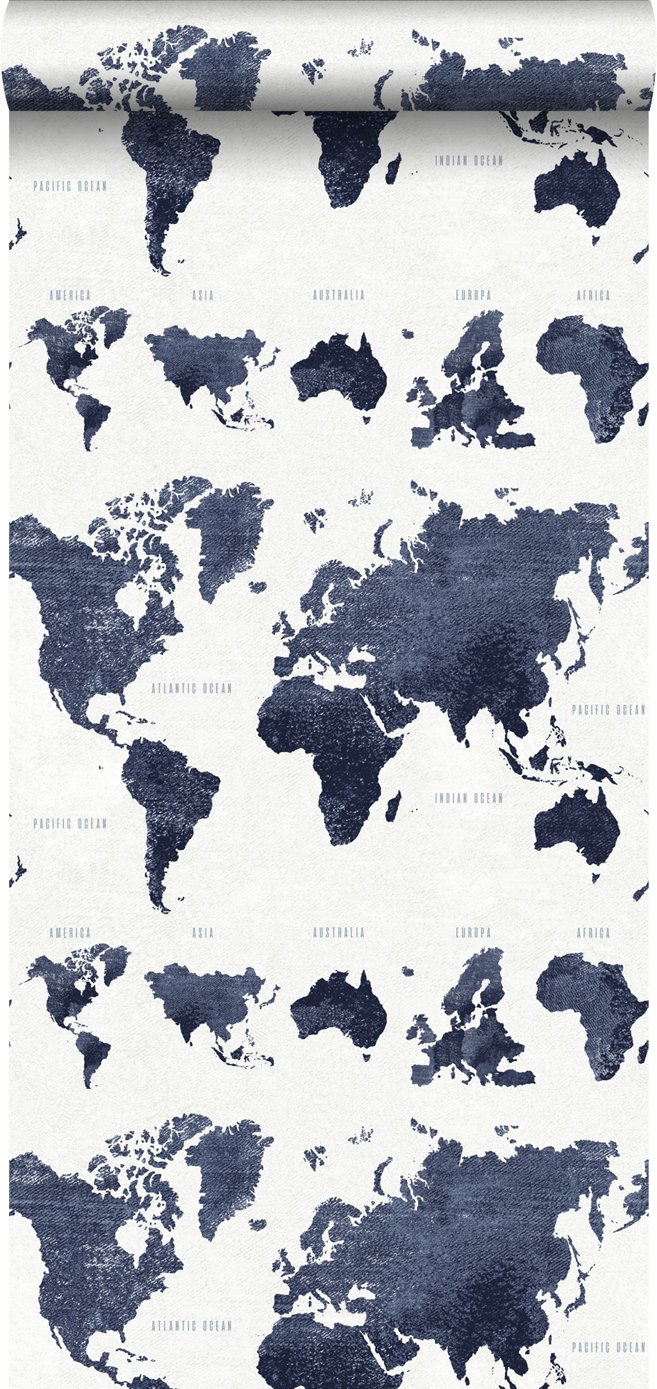 Papier Peint Intisse Cartes Du Monde Bleu Fonce 0 53 X 10 05 M Estahome Leroy Merlin