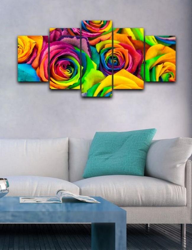 Quadro Batman E Joker Su Legno - Composizione Fotografica 5 Parti 165x62 Cm