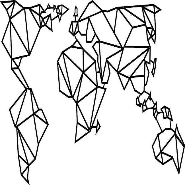 Déco murale cartes du monde en métal - MAPPEMONDE
