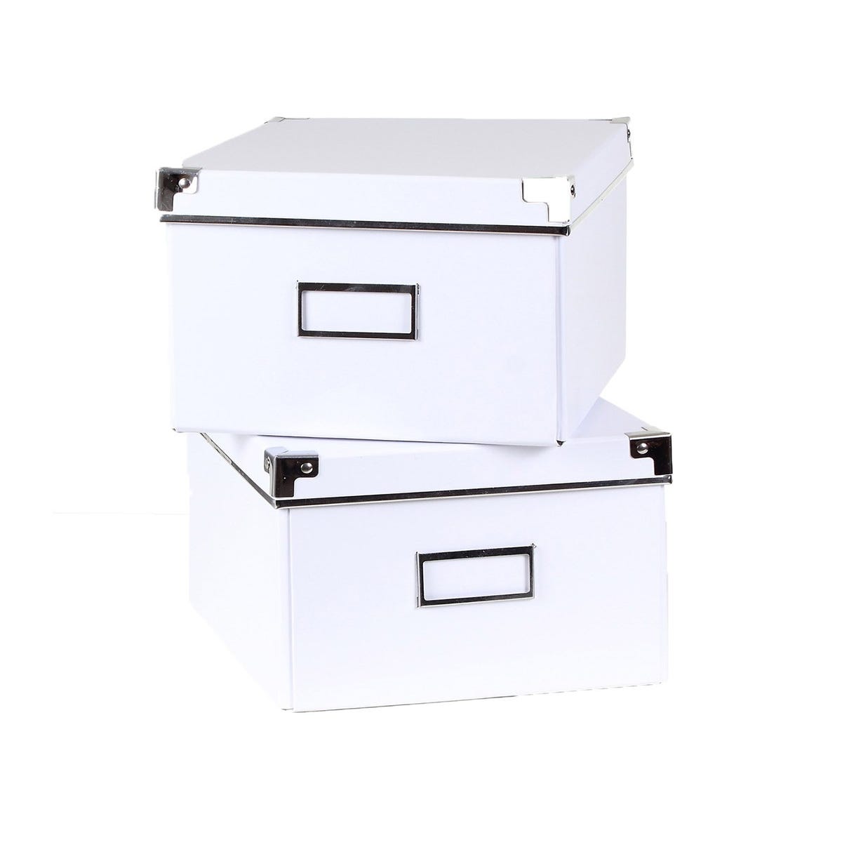 Casame Lot de 2 boîtes de rangement carton noires - L21xP26xH15cm pas cher  