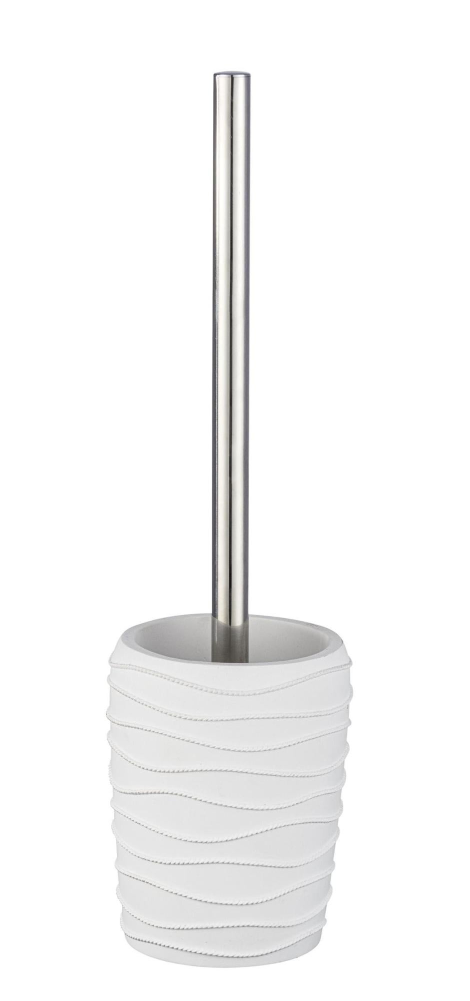 WENKO Brosse WC Flakon Blanc Céramique - Porte-brosse WC, Céramique, 17 X 42.5 X 17 Cm, Blanc