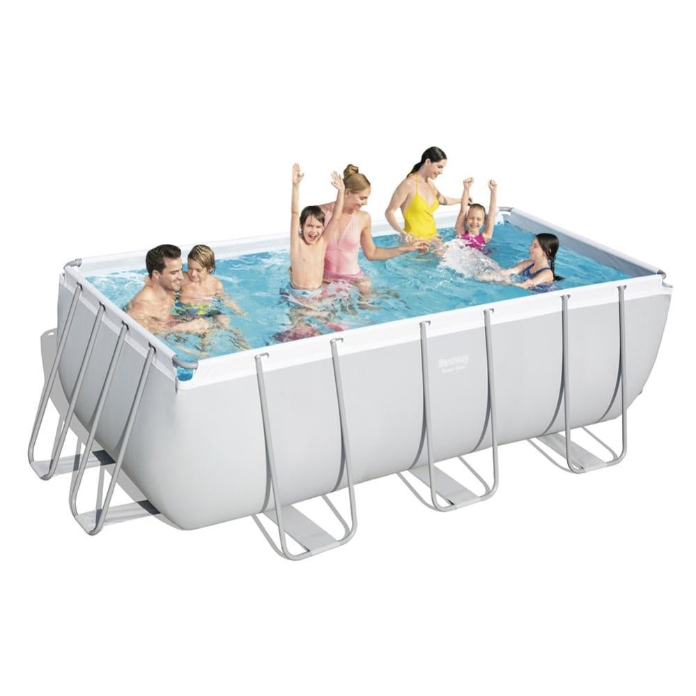 Piscine Hors Sol Bestway Power Steel - Rectangulaire - 412 X 201 X 122Cm - (Avec Filtre A Sable, Échelle Et Diffuseur)