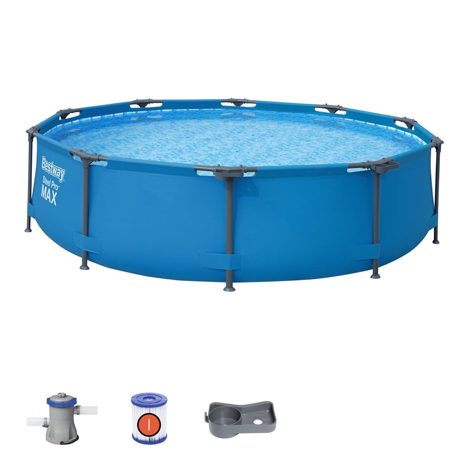 Piscina Desmontable Tubular Bestway Steel Pro Max 305X76 Cm Con Depuradora De Cartucho 1.249 L/H